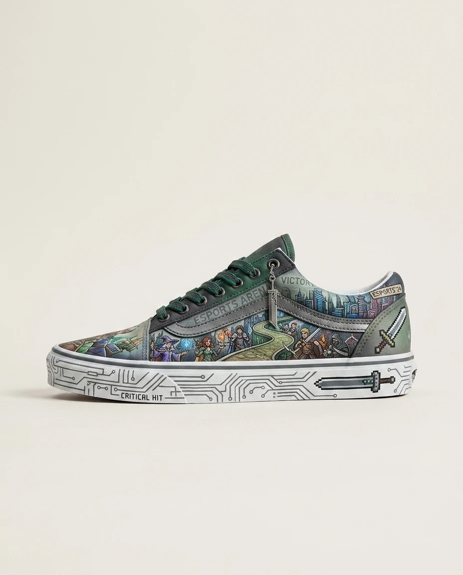 Vans Old Skool Shoes Buster Sword Mako Fantasy Gaming Custom 1 Vans Old Skool Shoes Buster Sword Mako Fantasy Gaming Custom