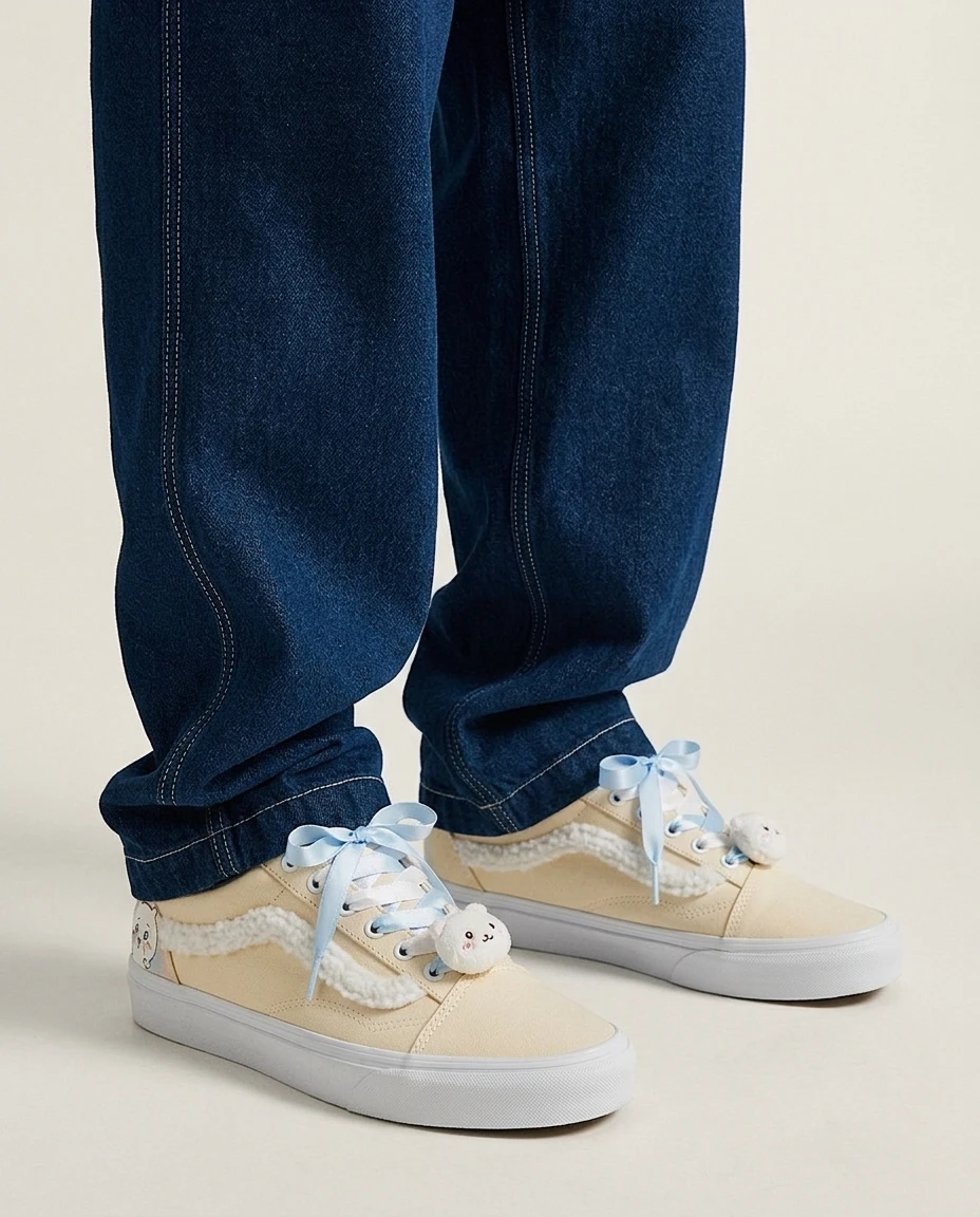 Vans Old Skool Shoes Cream Cloud Tears Chiikawa Pastel Chiikawa Artwork Custom 2 Vans Old Skool Shoes Cream Cloud Tears Chiikawa Pastel Chiikawa Artwork Custom - Image 2