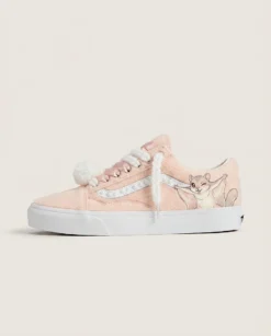 Peach Fluffy Squirrel Momonga Custom Vans Old Skool Shoes | Peach Pastel