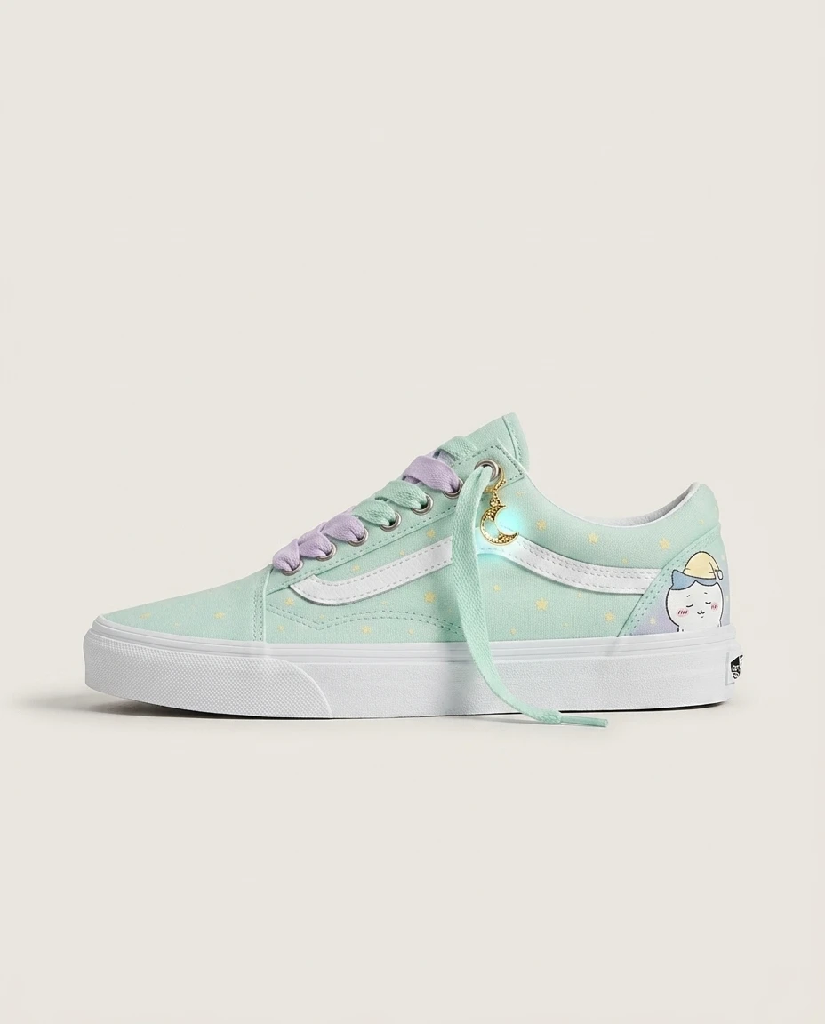 Vans Old Skool Shoes Pajama Starry Party Pastel Star Print Lace-up Custom 1 Vans Old Skool Shoes Pajama Starry Party Pastel Star Print Lace-up Custom